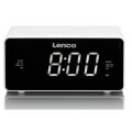 lenco cr 530 radio controlled stereo clock radio with 12 white display white extra photo 1