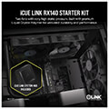 corsair co 9051012 ww rx140 icue link fan starter kit 2 x 140mm black with icue link system hub extra photo 1