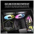 corsair co 9051018 ww rx120 icue link rgb fan starter kit 3 x 120mm black with icue link system hub extra photo 1