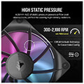 corsair co 9051018 ww rx120 icue link rgb fan starter kit 3 x 120mm black with icue link system hub extra photo 3