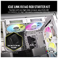 corsair co 9051024 ww rx140 icue link rgb fan starter kit 2 x 140mm white with icue link system hub extra photo 1