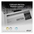 psu corsair rm750e 750w fully modular cybenetics gold white atx 31 certified cp 9020292 eu extra photo 1
