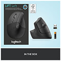logitech 910 006474 lift vertical ergonomic wireless mouse left handed graphite extra photo 3
