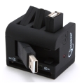 gembird uhb fd1 compact foldable usb 20 3 port hub with card reader writer extra photo 1