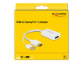 delock 62496 adapter hdmi a male displayport 12 female white extra photo 2