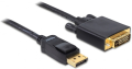 delock 82591 cable displayport 12 male dvi 24 1 male passive 2 m black extra photo 1