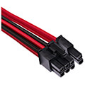 corsair diy cable premium individually sleeved split pcie cable 2 conn type4 gen4 red black extra photo 1