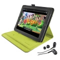 trust 19113 premium folio stand in ear headphone for ipad grey lime extra photo 1