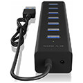 icy box ib hub1700 u3 7 port hub with usb type a interface and power supply extra photo 1