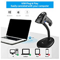 barcode scanner netum nt l6s 1d wireless 24g ccd with stand extra photo 2