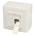 logilink np0006a cat6 wall outlet 2x rj45 shielded with back box pure white extra photo 1