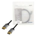 logilink cha0101 hdmi cable a m to a m 4k 60 hz alu black grey 2 m extra photo 2