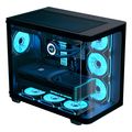 case aerocool p500c g bk v1 midi tower tempered glass black extra photo 1