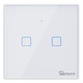 sonoff t2eu2c tx 2 channel wi fi rf 433 touch wall switch ultra white extra photo 1