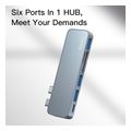 yesido hb10 usb c hub for apple macbook pro air 6in1 grey extra photo 1