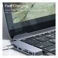 yesido hb10 usb c hub for apple macbook pro air 6in1 grey extra photo 3