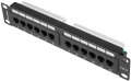 lanberg 12 port unshielded cat6 1u 10 patch panel black extra photo 1