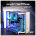 case corsair 6500x icue link rgb dual chamber tempered glass midi tower white extra photo 1