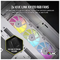 case corsair 6500x icue link rgb dual chamber tempered glass midi tower white extra photo 3