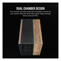 case corsair 2500x dual chamber tempered glass midi tower micro atx black walnut wood extra photo 2