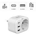 hama 223342 4 way multi adapter for socket 1 usb c pd 2 usb a 1 earthed contact 20w extra photo 5