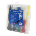 logilink kab0019 cable tie set 600pcs 5 lengths red white yellow black blue green cable cutter extra photo 2