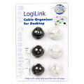 logilink kab0009 cable organizer clip 6pcs black white extra photo 1