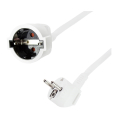 logilink lps101 power extension cord 90 angeled schuko plug to schuko jack 3m white extra photo 1