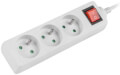 lanberg 3 sockets french with circuit breaker quality grade copper cable power strip 3m white extra photo 1