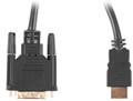 lanberg dual link with gold plated 4k connectors hdmim dvi dm24 1 cable 3m black extra photo 1