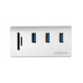 logilink cr0045 usb 30 3 port hub with card reader and aluminum casing extra photo 2