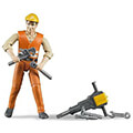 bruder construction worker with accessories extra photo 1
