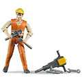 bruder construction worker with accessories extra photo 1