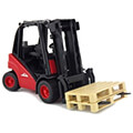 bruder linde forklift h30d black red with trailer coupling and 2 pallets extra photo 1