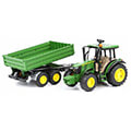 bruder john deere 5115m green yellow with side wall trailer extra photo 1