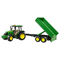 bruder john deere 5115m green yellow with side wall trailer extra photo 2