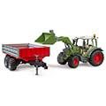bruder fendt vario 211 with front loader and side trailer extra photo 1