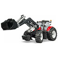 bruder steyr 6300 terrus cvt with front loader white red extra photo 1