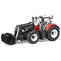 bruder steyr 6300 terrus cvt with front loader white red extra photo 3