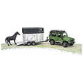 bruder land rover defender with horse trailer with one horse extra photo 2