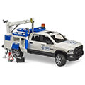 bruder ram 2500 service truck with crane and rotating beacon extra photo 1
