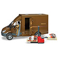 bruder mb sprinter ups with driver and accessories brown extra photo 4
