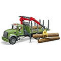 bruder mack granite wood transport truck green with 3 logs extra photo 2