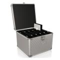 raidsonic icy box ib ac628 aluminium suitcase for 10x 25 35 hdd silver extra photo 2