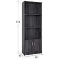 bibliothiki melaminis hayden hm226901 se anthraki xroma 60x30x174 ek extra photo 1