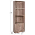 bibliothiki melaminis hayden hm226902 se xroma sonama 60x30x174yek extra photo 1