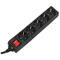 maclean mce227g power strip 5 outlet extension cord with switch black 3500w 5m extra photo 1