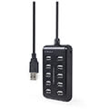 gembird uhb u2p10p 01 10 port usb 20 hub black extra photo 2