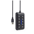 gembird uhb u2p10p 01 10 port usb 20 hub black extra photo 3