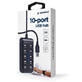 gembird uhb u2p10p 01 10 port usb 20 hub black extra photo 4